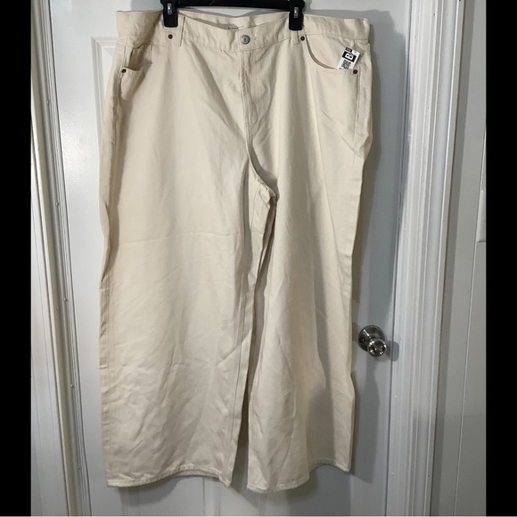 Old Navy Beige Wide-Leg Pants mid rise baggy wide leg size 20 NWT. - Picture 2 of 13